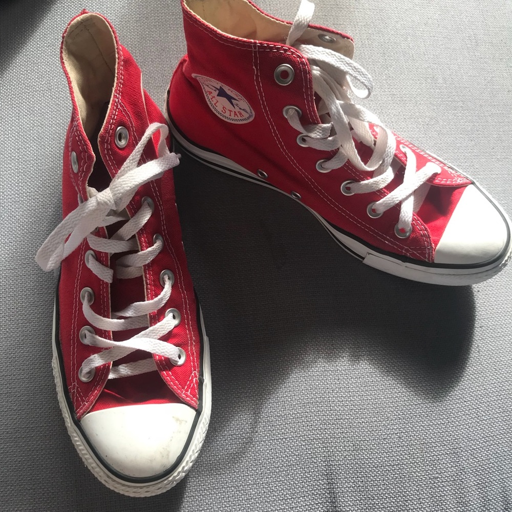 Red high top converse